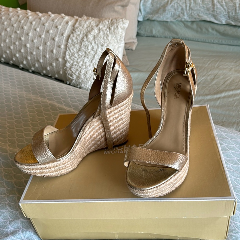 Micheal kors Gold Wedges